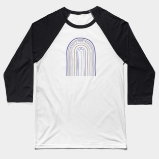 Mid Century Arches - Blue and Beige Baseball T-Shirt